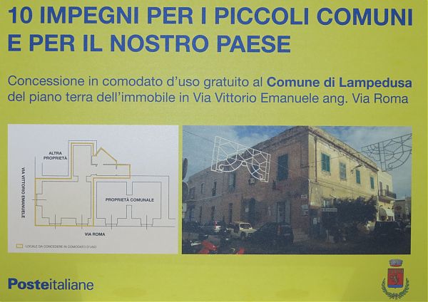 DA POSTE ITALIANE IMMOBILE IN COMODATO D’USO AL COMUNE DI LAMPEDUSA