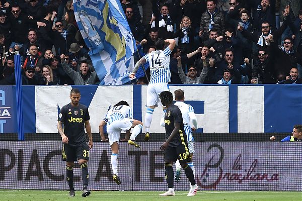 CALCIO: SERIE A. SPAL VINCE 2-1 E RIMANDA LA FESTA SCUDETTO DELLA JUVE
