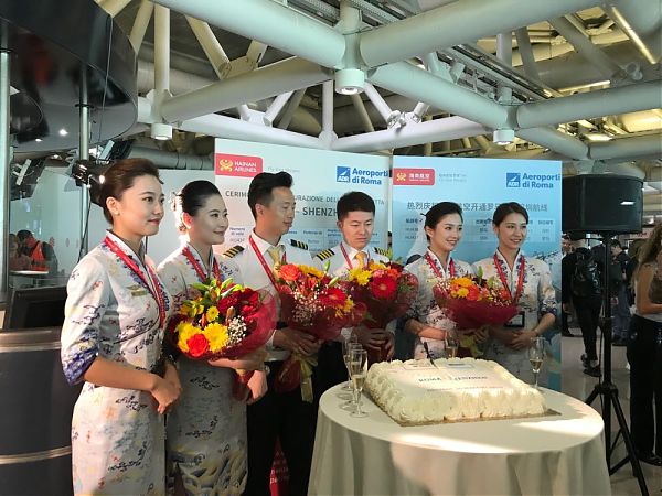 AL VIA NUOVO VOLO DIRETTO DA ROMA A SHENZHEN