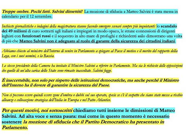 IL PD LITIGA SULLE PETIZIONI ANTI-SALVINI, CALENDA “UNIAMOLE”