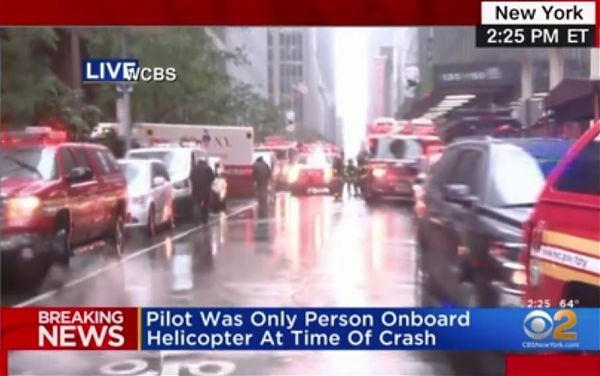 ELICOTTERO SI SCHIANTA SU GRATTACIELO A NEW YORK