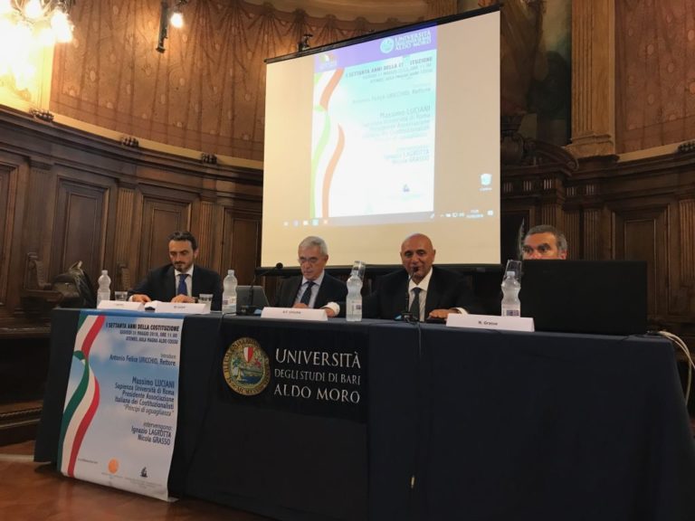 70 ANNI COSTITUZIONE, SEMINARIO DI MASSIMO LUCIANI