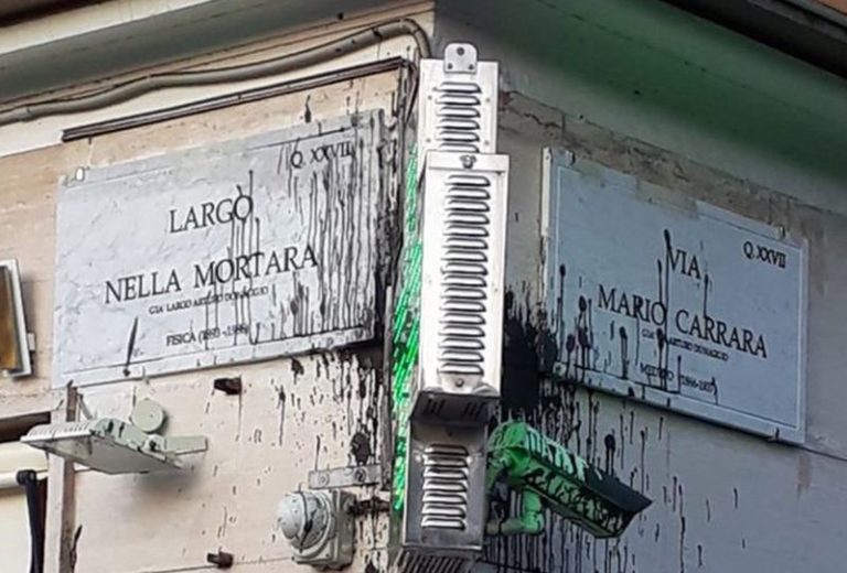 ROMA, IMBRATTATE LE TARGHE DELLE STRADE ANTIFASCISTE