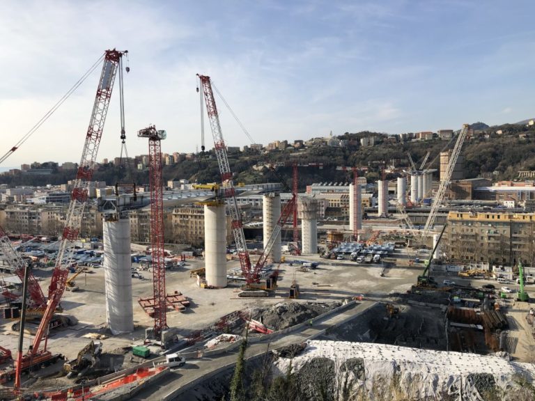 NUOVO PONTE DI GENOVA, 14 PILE COMPLETATE SU 18