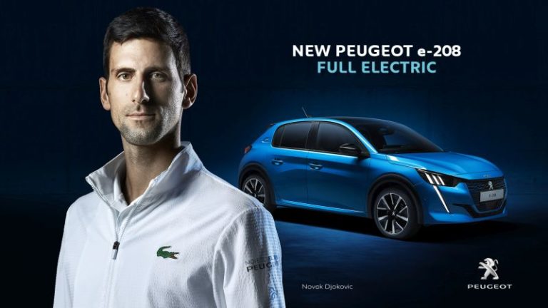 NUOVA CAMPAGNA PEUGEOT e-208 CON DJOKOVIC
