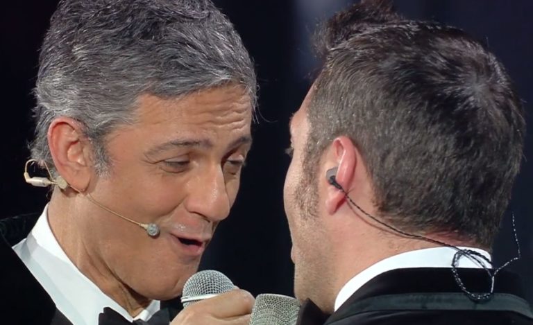 Sanremo, bacio Ferro-Fiorello e Bugo abbandona il palco