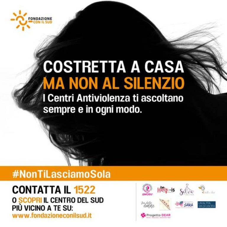 Coronavirus e violenza donne, al via #NonTiLasciamoSola