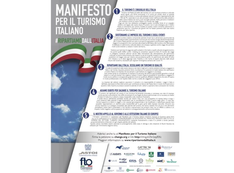Nasce il Manifesto per il Turismo Italiano