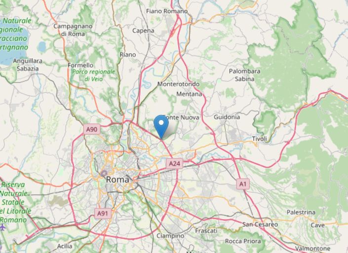 Scossa di terremoto di magnitudo 3.3 in provincia di Roma
