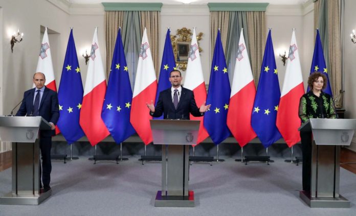 Prime Minister Robert Abela addresses a press conference