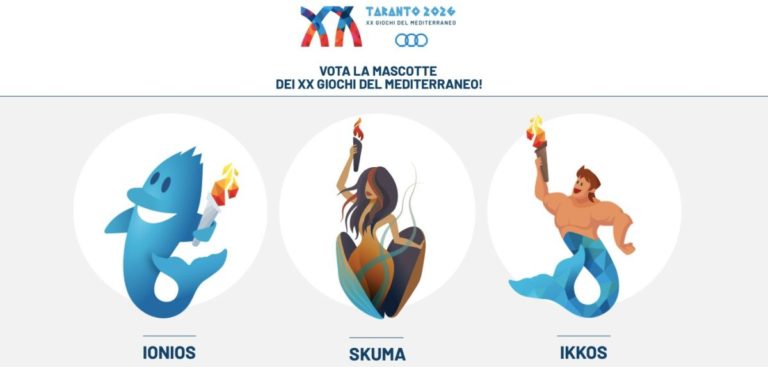 Al via voto per mascotte Giochi Mediterranto Taranto 2026