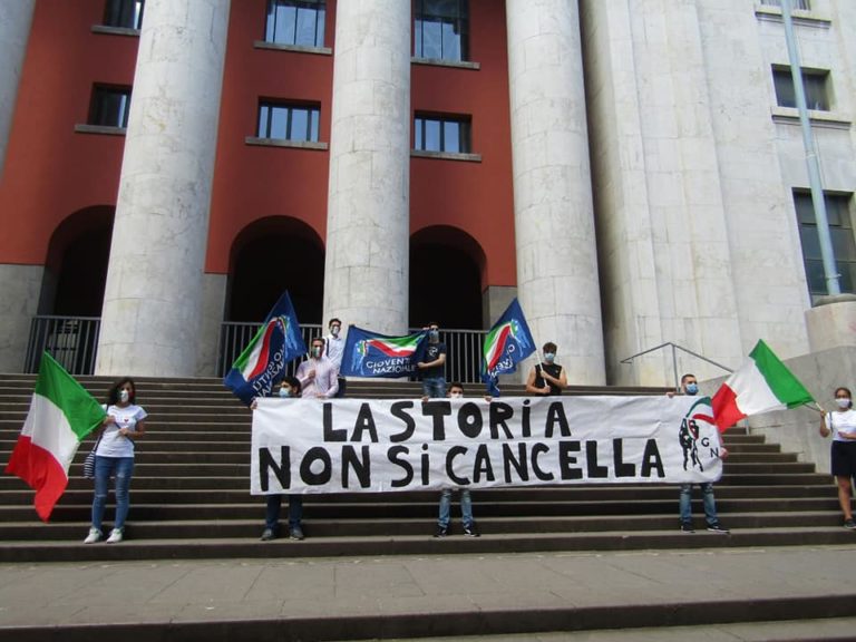 Blitz a palazzo Poste Palermo, Gioventù Nazionale “giù mani da monumenti”
