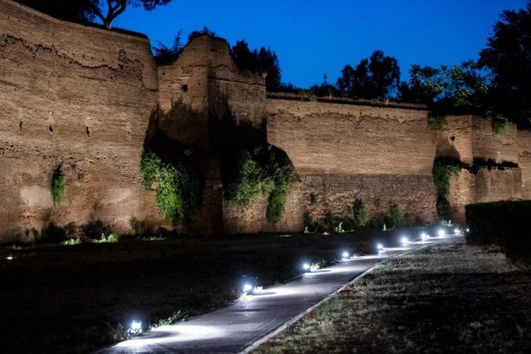 Roma, nuova illuminazione artistica Parco Mura Aureliane