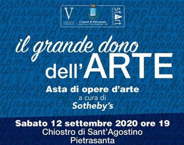 Coronavirus, l’arte mondiale si mobilita. Asta benefica a Pietrasanta