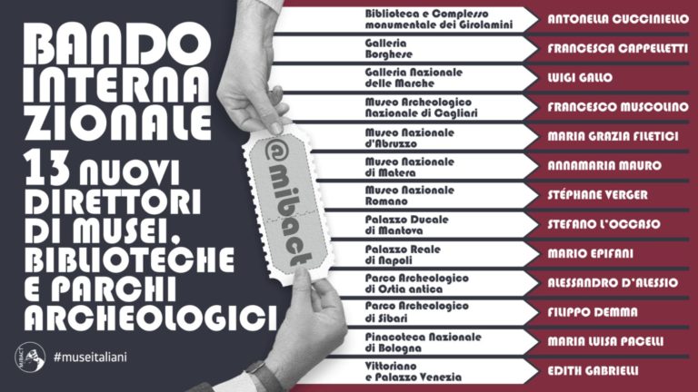 Musei, 13 nuovi direttori selezionati con un bando internazionale