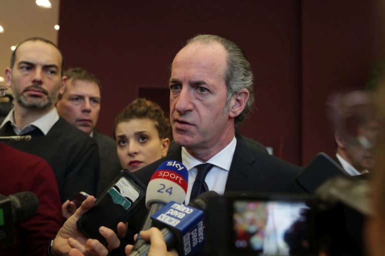 Coronavirus, Zaia “Lockdown? Non abbiamo notizie di misure coercitive”