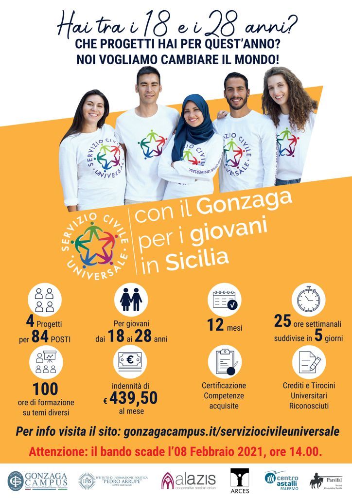 Rete Gonzaga seleziona 84 giovani per Servizio civile in Sicilia