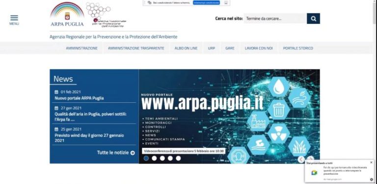 Nasce il nuovo sito di Arpa Puglia, Emiliano “Centrale per l’ambiente”