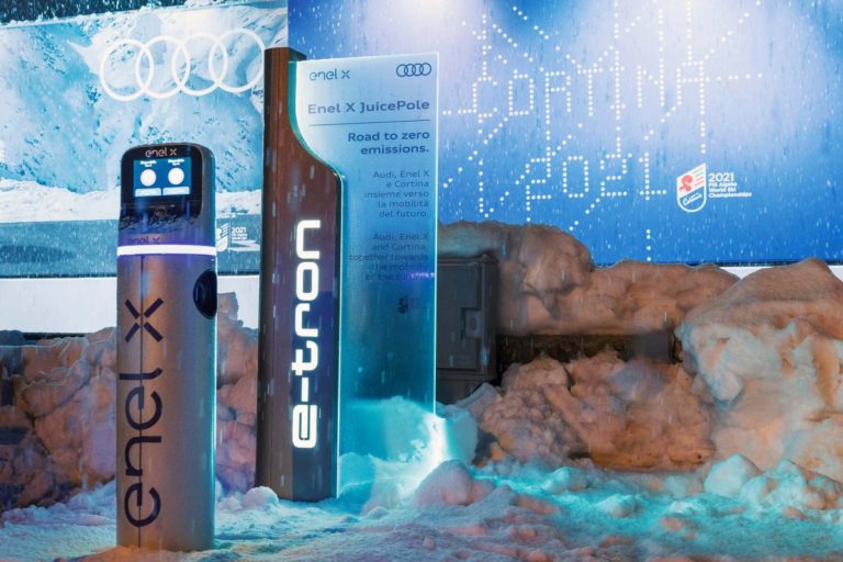 Enel X e Audi portano la mobilità elettrica ai mondiali di sci a Cortina