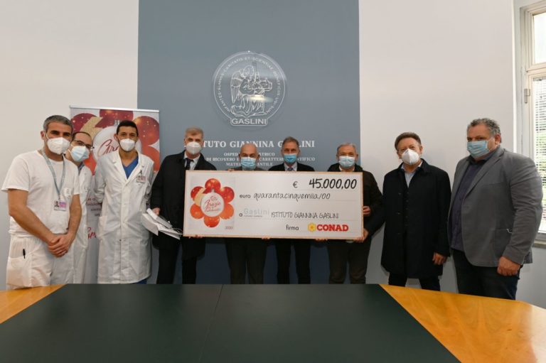 Conad Nord Ovest dona 45 mila euro all’Istituto Gaslini