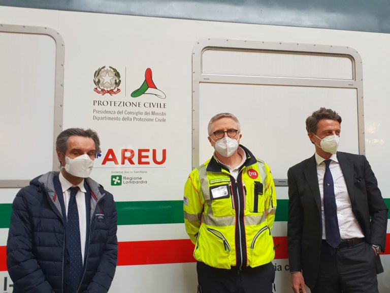 Covid, parte dalla Lombardia il primo ‘Treno Sanitario’