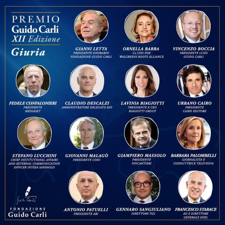 Fondazione Guido Carli premia l’eccellenza guida “rinascita” del Paese