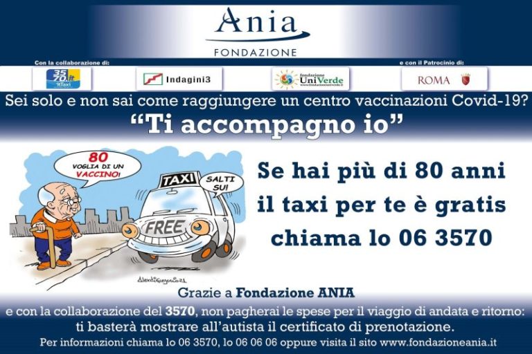 Pecoraro Scanio “A Roma taxi gratis verso punti vaccinali per over 80”