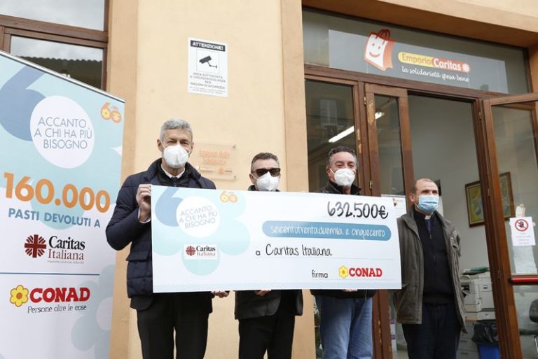 Conad Nord Ovest dona alla Caritas 160 mila pasti