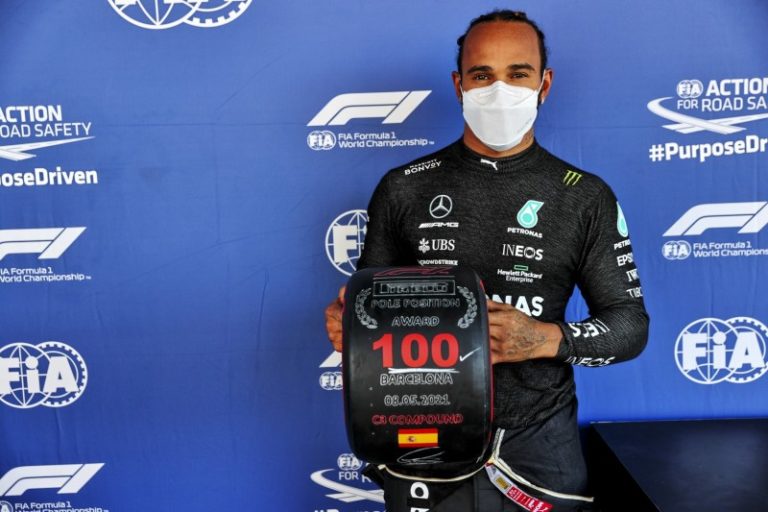 Gp Spagna: Isola “Complimenti Hamilton per pole numero 100”