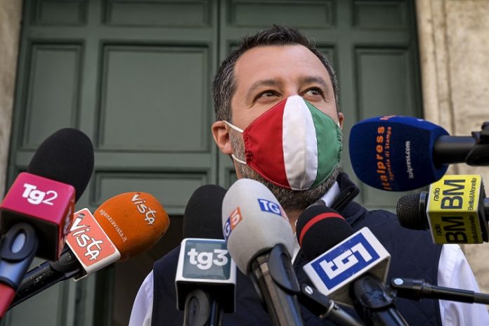 MATTEO SALVINI TIENE UN PUNTO STAMPA SULLE RIAPERTURE