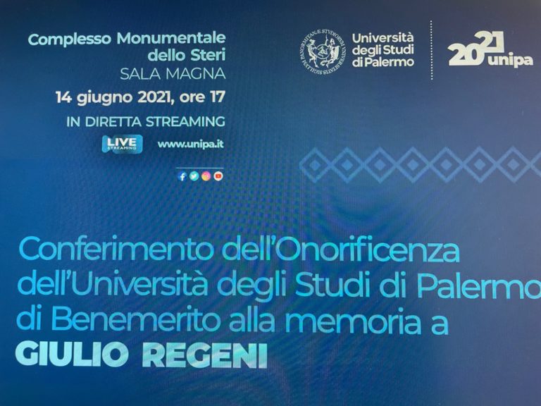 Unipa, a Giulio Regeni onoreficenza alla memoria