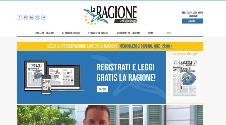 Nasce il nuovo quotidiano d’opinione “La Ragione”