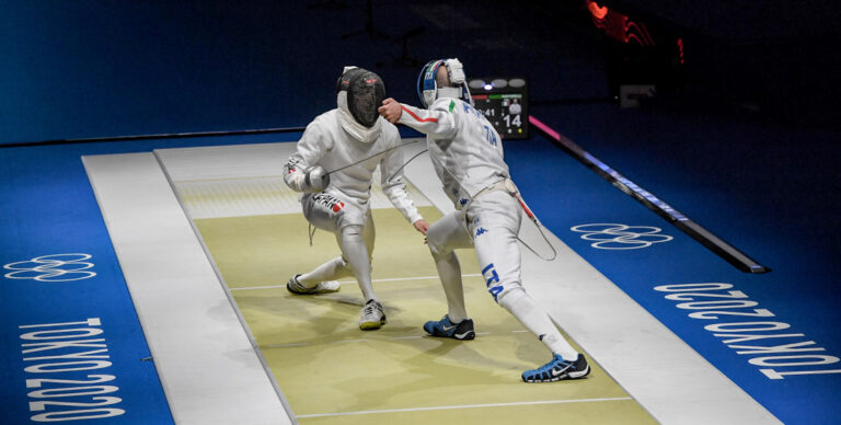 Gli azzurri della Spada maschile a squadra in pedana a Tokyo