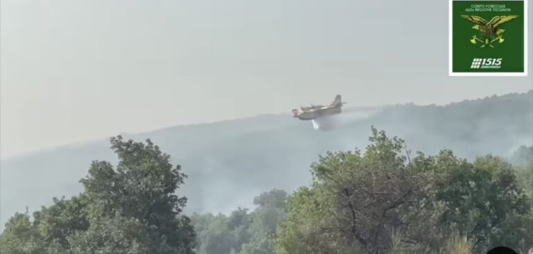Incendi dalle Madonie al Parco dell’Etna, Canadair in azione in Sicilia