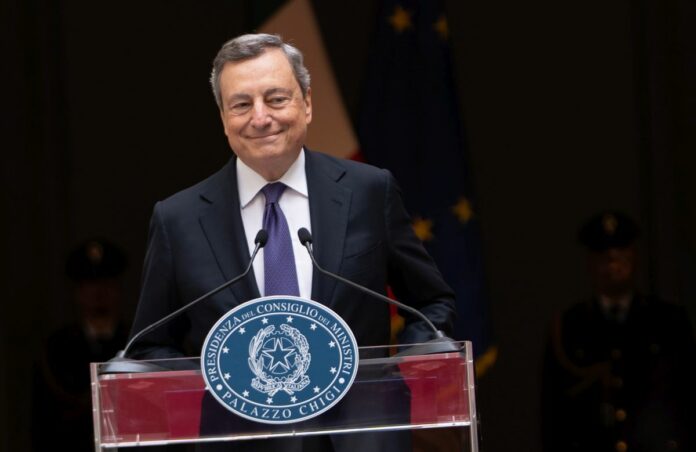DRAGHI INCONTRA I CAMPIONI D'EUROPA 2021 DELLA NAZIONALE FEMMINILE E MASCHILE DI PALLAVOLO