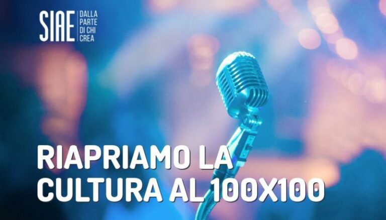 Siae, oltre 16.000 firme per far ripartire al 100% lo spettacolo