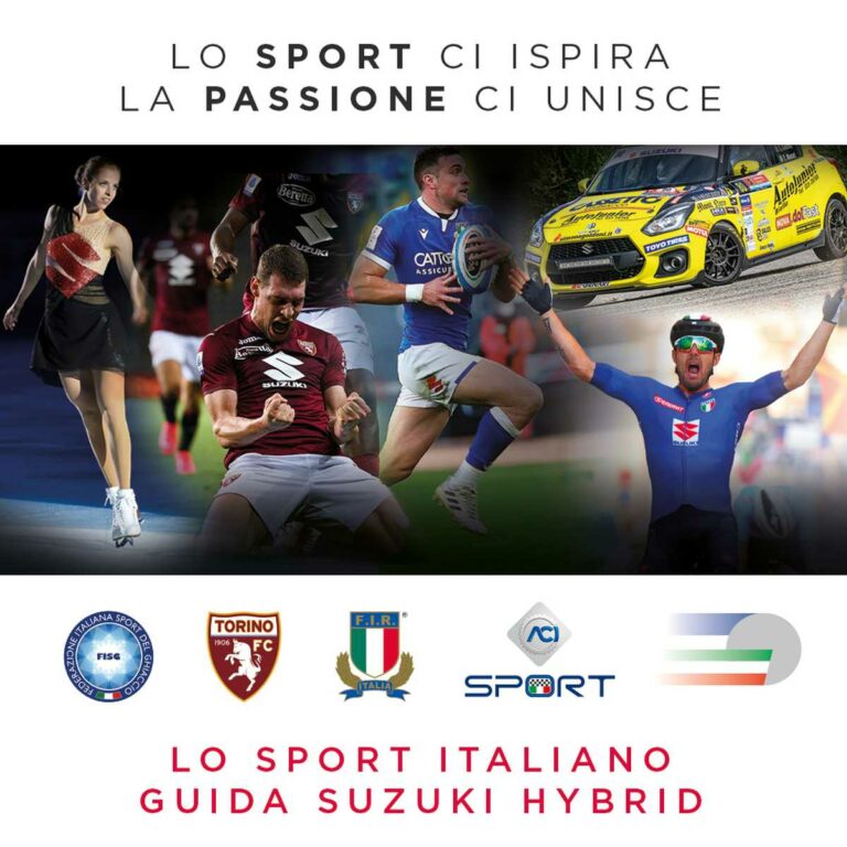 Nuova campagna pubblicitaria Suzuki per ringraziare lo sport italiano