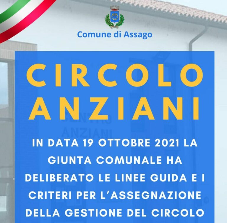Assago, Carano “Il Centro Anziani sarà presto riaperto”