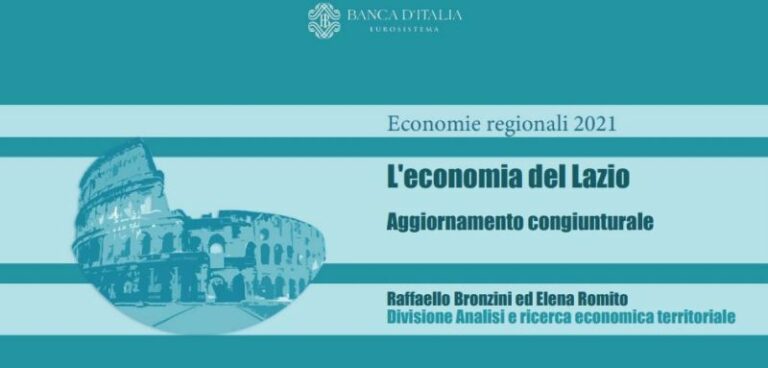 Bankitalia, economia del Lazio in ripresa ma livelli pre-Covid lontani
