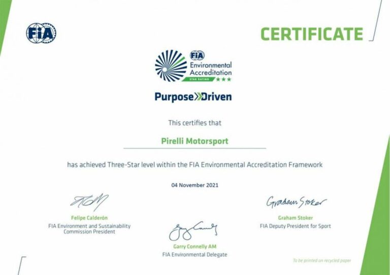 Da Fia le tre stelle dell’Environmental Accreditation Programme