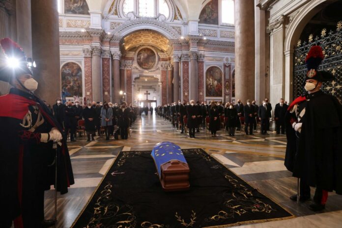 FUNERALI DI STATO DI DAVID SASSOLI NELLA BASILICA DI SANTA MARIA DEGLI ANGELI