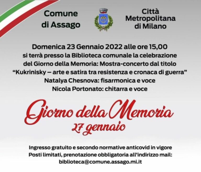 Giorno della Memoria, ad Assago la mostra “Kukriinsky”