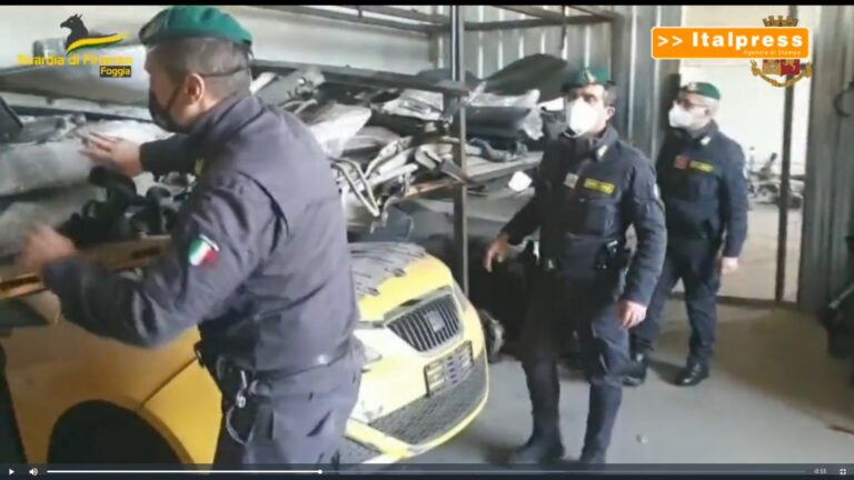 Riciclaggio di ricambi auto, sequestro per 3 milioni nel Foggiano