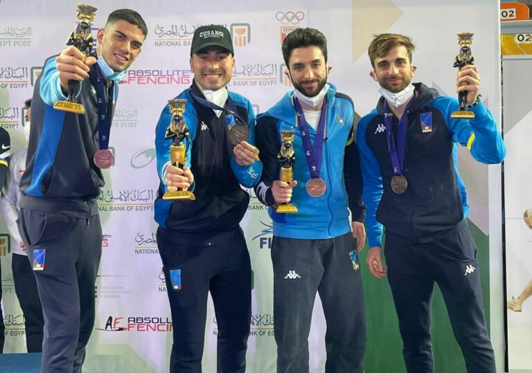 Gli azzurri del fioretto terzi in Coppa del Mondo in Egitto