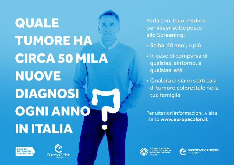Tumore colon-retto, nasce campagna di prevenzione e diagnosi precoce