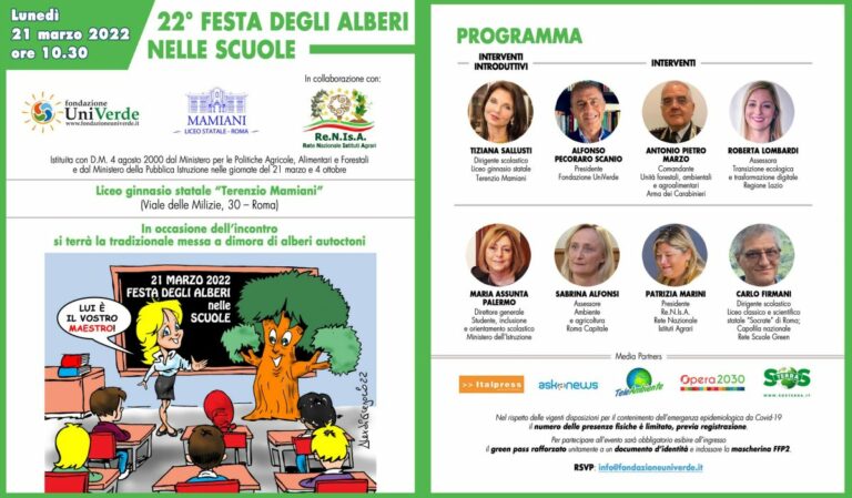Il 21 marzo la Festa degli Alberi nelle Scuole