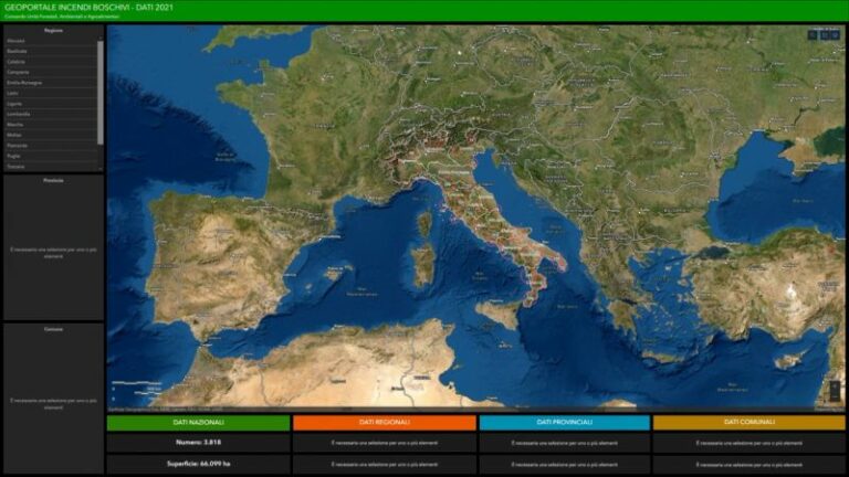 Carabinieri, è attivo il nuovo Geoportale Incendi boschivi