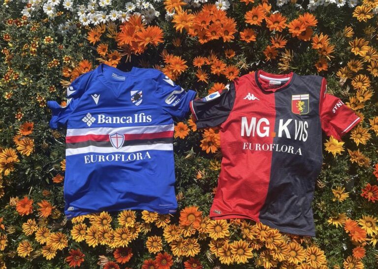 Euroflora, le maglie di Genoa e Sampdoria in mostra ai Parchi di Nervi
