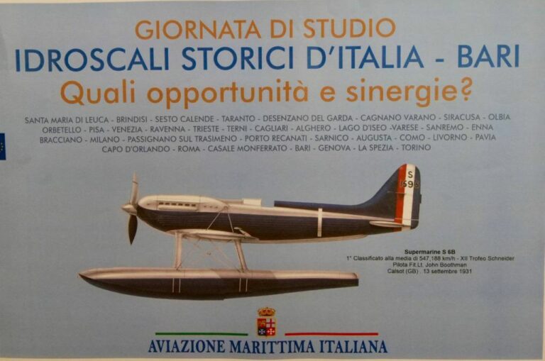Puglia, una giornata di studio sugli idroscali storici d’Italia