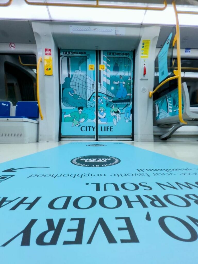 Milano, Un treno della Metro Lilla per illustrare la città